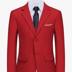 ❤️ Youth 6 Piece Formal Red Suit size 14 - perfect for Valentine’s Day dance ❤️